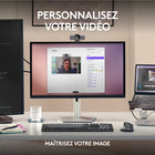 Logitech - MX Brio webcam 4K Ultra HD - 1080p à 60 IPS - Noir-Montrez votre travail: inclinez votre webcam Logitech pour partager les notes et croquis sur votre bureau avec la fonction Show Mode, pour une meilleure collaboration lors des appels