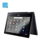 Acer - Ordinateur portable à écran tactile 11,6po R753T-C0BW + 3 mois Google AI Pro,Celeron N4500,64Go Emmc SSD,8Go RAM,ChromeOS-Avec un couvercle en métal élégant, l’Aspire 3 est plus léger et plus mince que jamais, à 1,6 kg et 18,9 mm