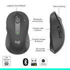 Logitech Signature M650 Souris Sans Fil - Graphite-Pile d'une durée de 24 Mois: La souris multi appareils fonctionne pendant 2 ans avec seulement une pile AA qui est fournie à votre achat