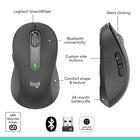 Logitech Signature M650 Souris Sans Fil - Graphite-Pile d'une durée de 24 Mois: La souris multi appareils fonctionne pendant 2 ans avec seulement une pile AA qui est fournie à votre achat