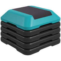 Soozier - Plateforme de step aérobic, bleu-La hauteur s’ajuste à 5 niveaux pour plus de polyvalence 
