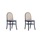 Manhattan Comfort - Lot de 2 chaises de salle à manger Paragon 44,5 cm style industriel chic, rembourrées - noir et gris-Moderne - Chaise de salle à manger chic en rotin, parfaite pour une utilisation dans la salle à manger, lot de 2