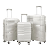 TRAVLR - Ensemble de 3 valises légères à coque rigide - Blanc-Fabriqué en polypropylène durable et léger