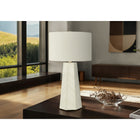 Monarch Specialties - Luminaire - 29 po H Lampe De Table - Céramique Blanche - Abat-Jour Ivoire / Crème - Contemporain-Cette lampe dispose d'un interrupteur rotatif à 3 voies supportant une seule ampoule (non incluse) pour une puissance maximale de 100W/120V, vous permettant de personnaliser l'ambiance lumineuse de votre espace
