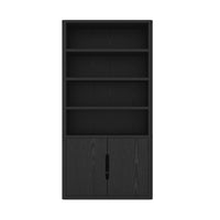 Manhattan Comfort - Rivington bibliothèque moderne à 4 étagères avec armoire 40" - Noir-Bibliothèque moderne pour bureau à domicile, salon et rangement supplémentaire