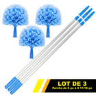 Gritt Commercial - Brosse chasse-toiles avec manche télescopique de 6 pi - Lot de 3-Longueur maximale du manche : 6 pi