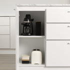 South Shore - Myro - Îlot de cuisine avec porte et tiroirs - Faux Marbre blanc et Blanc-Poids de l'item: 157 lb