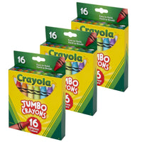Crayola - Crayons géants - 3 paquets de 16-Crayons parfaits pour les petites mains ou les jeunes artistes