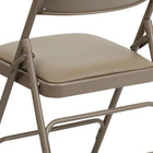 Flash Furniture – Chaise pliante HERCULES en métal à 3 barreaux et à 2 pivots, siège en vinyle beige (HAMC309AVBGE)-Cadre avec triple entretoises incurvées