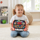 VTech - Tablette P’tit Genius Magic light - Français - Paquet de 5-Jouez de la musique et des sons avec les touches du piano et les boutons des lettres; changez l'écran à DEL de rouge à violet, bleu ou rose, et regardez la tablette briller