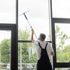 Gritt Commercial - Ensemble de nettoyage de vitres - Raclette pivotante de 18 po pour fenêtres - Perche télescopique de 6 pi - Lot de 3-Simplifie le processus de nettoyage des vitres