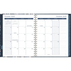 Mead - Agenda hebdomadaire/mensuel Caprice floral 2026 - 11 po H x 8 1/2 po l - bleu - bilingue-Un mois sur 2 pages avec des blocs quotidiens non lignés pour la planification ouverte, plus une section pour les notes et des calendriers de référence des mois passés / futurs