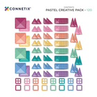 Connetix - Pastel Pack Créatif, Contenant 120 Pièces-Idée cadeau pour les garçons, les filles et les enfants de 3 ans et plus qui souhaitent commencer une collection de tuiles magnétiques ou élargir les possibilités de jeu