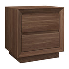 Hudson&Canal - Table de chevet rectangulaire Emmett - 24 po l - Noyer satiné-Un design moderne et contemporain pour votre chambre, votre bureau et plus encore