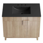 Modway - Miles 36" Vanette de salle de bain - Chêne noir-Assemblée requise