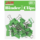 JAM Paper - Pinces à reliure colourées - petites - 19 mm (3/4 po) - vertes - paquet de 25-Couleur : Vert | Fabriqué en acier trempé pour une tenue extra forte