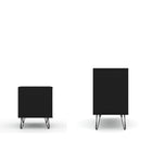 Manhattan Comfort - Rockefeller commode et table de chevet style milieu du siècle moderne - noir - ensemble de 2-Pieds évasés en fil métallique à la mode pour une durabilité accrue
