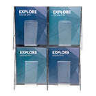 Deflecto - Systèmes muraux pré-assemblés Stand-Tall - 4 compartiments - Format magazine - transparent-18,38 po L x 2,88 po P x 23,5 po H