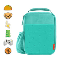  Fit & Fresh - Sac à lunch Charm Mania - Bleu sarcelle avec 6 breloques-AMUSANT POUR LES ENFANTS : cette boîte à lunch isotherme pour enfants comprend 6 breloques et 22 emplacements pour que les enfants puissent personnaliser leur boîte à lunch. La poche avant pour breloques est idéale pour des collations ou des petits mots, et elle convient à toutes les breloques.
