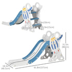 Qaba - Toboggan d'intérieur pour tout-petits - Bleu-Structure triangulaire pour la stabilité 