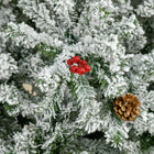 HOMCOM - Sapin de Noël artificiel 9' forme crayon enneigé - ouverture automatique-Base solide et durable pour une meilleure stabilité