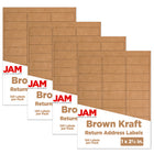 JAM Paper Étiquettes postales lisses, 2 5/8 x 1 po, papier kraft brun, 30 par page, 480 par paquet-Brun kraft