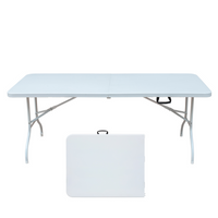 Homy Casa - Table pliante portable de 6 pi pour intérieur et extérieur, camping - Blanc-Le format de 6 pi offre de l’espace aux repas