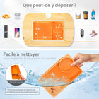 ShoppingAll - Coussin Support Réglable Pour Tablette Avec Bol À Collations - Orange-Support Ultra-Confortable et Stable - Base en coussin remplie de billes de polystyrène de qualité supérieure offrant confort sans pression et bonne stabilité sur vos genoux, votre lit ou votre sofa.