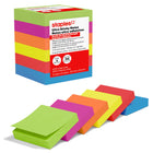 Staples - Blocs de feuillets ultra-autocollants, 2 x 2 po, collection Summer Breeze, paquet de 6-L’adhésif ultracollant garantit que les feuillets restent bien en place