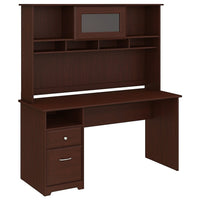 Bush Furniture Cabot Bureau d'ordinateur 60 W avec clapier et tiroirs - cerisier de récolte (CAB042HVC)-L'ensemble comprend : Bureau d'ordinateur 60 W avec tiroirs, clapier 60 W