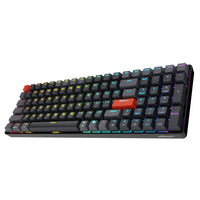 Adesso - EasyTouch 1200 Clavier mécanique compact RVB – 100 touches, filaire/sans fil/Bluetooth, QMK/VIA, interrupteurs rouges, touche Copilot-Connectivité Tri-mode : Passez facilement du mode filaire USB-C au Bluetooth 5.0 et au sans fil 2,4 GHz pour une compatibilité maximale avec vos appareils