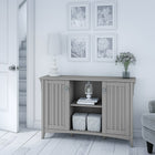 Bush Furniture Salinas Armoire de rangement décorative avec portes Gris Cape Cod (SAS147CG-03)-Dimensions assemblées : 30 po H x 46 2/9 po L x 12 3/4 po P