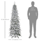 HOMCOM - Arbre de Noël artificiel crayon de 6 pi avec ouverture automatique-Les branches orientées vers le bas imitent les pins forestiers naturels  