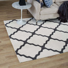 Modway - Marja Treillis marocain Tapis de comédie 8 pi l x 10 pi L - Ivoire et charbon de bois-Protéger les planchers de la circulation ou des meubles