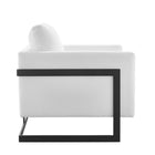 Modway - Posse Tissu rembourré Chaise d’accent - Noir Blanc-Rembourrage en mousse dense + Support de ressort
