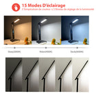 ShoppingAll - Lampe de Bureau LED Multi-Fonctionnelle avec Chargeur Sans Fil Qi - Noir-Commande tactile intelligente pour la puissance, la luminosité et la température de couleur