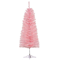 HOMCOM - Sapin de Noël artificiel 4' forme crayon avec ouverture automatique - rose-Sapin de Noël artificiel de 4 ft crée une atmosphère festive 