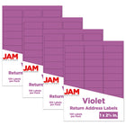 JAM Paper Étiquettes adresse pour le courrier, 2 5/8 x 1 po, violet planétaire Astrobright, 480 par paquet-3,2 oz