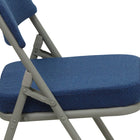 Chaise pliante HERCULES à triple entretoise et double charnière en métal et tissu marine-Cadre en acier de calibre 18
