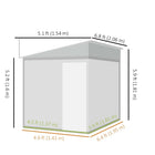 Outsunny - 5 x 7FT Penchez-vous au hangar w/ Fondation porte coulissante-Positionnez facilement cet abri extérieur dans n'importe quel coin de la cour grâce à sa conception de type polean-to-wall po 