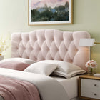 Modway - Annabel Touffe de diamant Performance Velvet Tête de lit Queen, Rose-Hauteur ajustable de 45 » à 52,5 »
