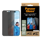 PanzerGlass - Ultra-Wide Fit Privacy Protecteur d'écran iPhone 16 Pro - Noir-Le contenu de votre écran est quasiment invisible pour tout le monde sauf vous.