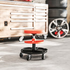 HOMCOM - Tabouret roulant de mécanicien - Orange corail-Équipé de cinq roulettes à 360°, offre une mobilité fluide
