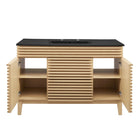 Modway - Render 48" Vanité de salle de bain à un seul lavabo - Noir de chêne-Matchs non inclus