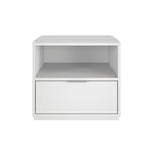 Nexera - Table de chevet Hunter, Blanc-Flexibilité des tiroirs : Un concept astucieux facilite le passage des tiroirs d'un côté à l'autre. Propose une adaptabilité totale pour être positionné contre n'importe quel mur