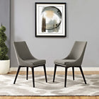 Modway - Viscount Tissu Fauteuil d’appoint de salle à manger Ensemble de 2 - Granite-Pattes à chevilles effilées
