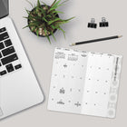 DateWorks - Planificateur de poche mensuel Argent pailleté 2025-2026 - 3,5 po x 6,5 po - Bilingue-Taille de 6,5 po x 3,5 po, parfaite pour la planification en déplacement