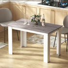 HOMCOM - Table à manger moderne 47 po avec effet bois - gris-Structure solide et pieds triangulaires assurant un soutien et une durabilité remarquables 