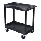 Luxor - Chariot utilitaire polyvalent à deux plateaux cuvettes avec roulettes robustes de 5" Luxor TUFFY XL - 32" L x 18" P - noir-Quatre roulettes de 5 pouces assurent un mouvement fluide, incluant deux roues fixes et deux roues pivotantes avec frein à bande de roulement en caoutchouc thermoplastique pour la stabilité
