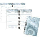 Staples - Agenda scolaire hebdomadaire/mensuel marbre 2025-2026 - 8 1/2 po H x 5 1/2 po l - gris - bilingue-Bilingue (anglais et français)